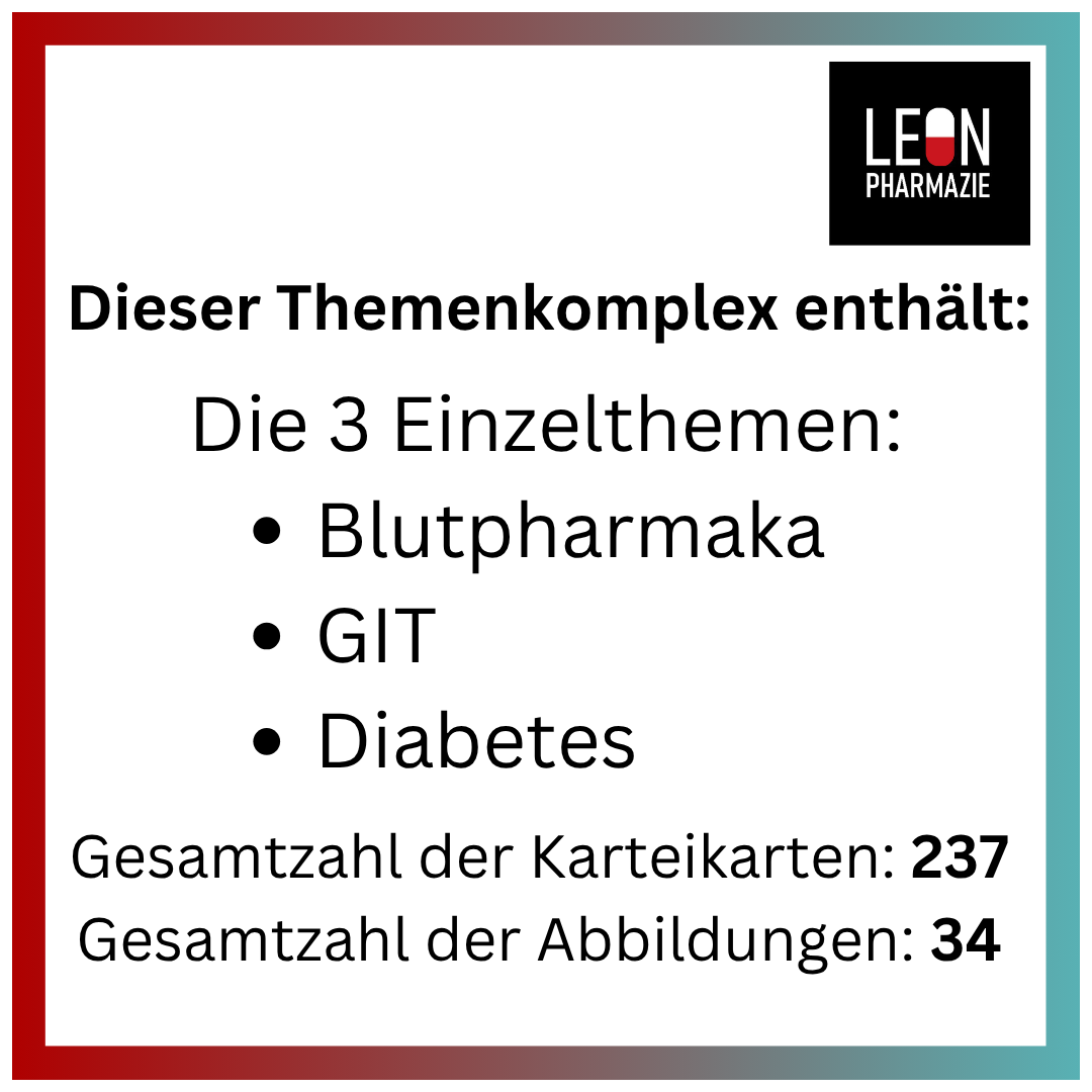Blut / GIT / Diabetes (Themenkomplex) - 237 Karteikarten